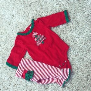 Nursery Rhyme Christmas Tree Stripes Outfit 6 Mos